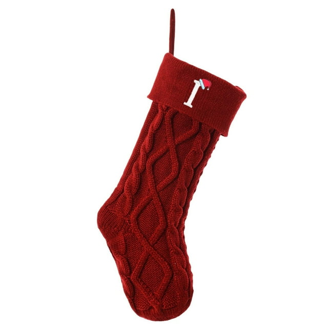 Candy Knitted Kids Wool Gift Bag Stocking Embroidered Letter Christmas Gift Bags Small Gift Bags