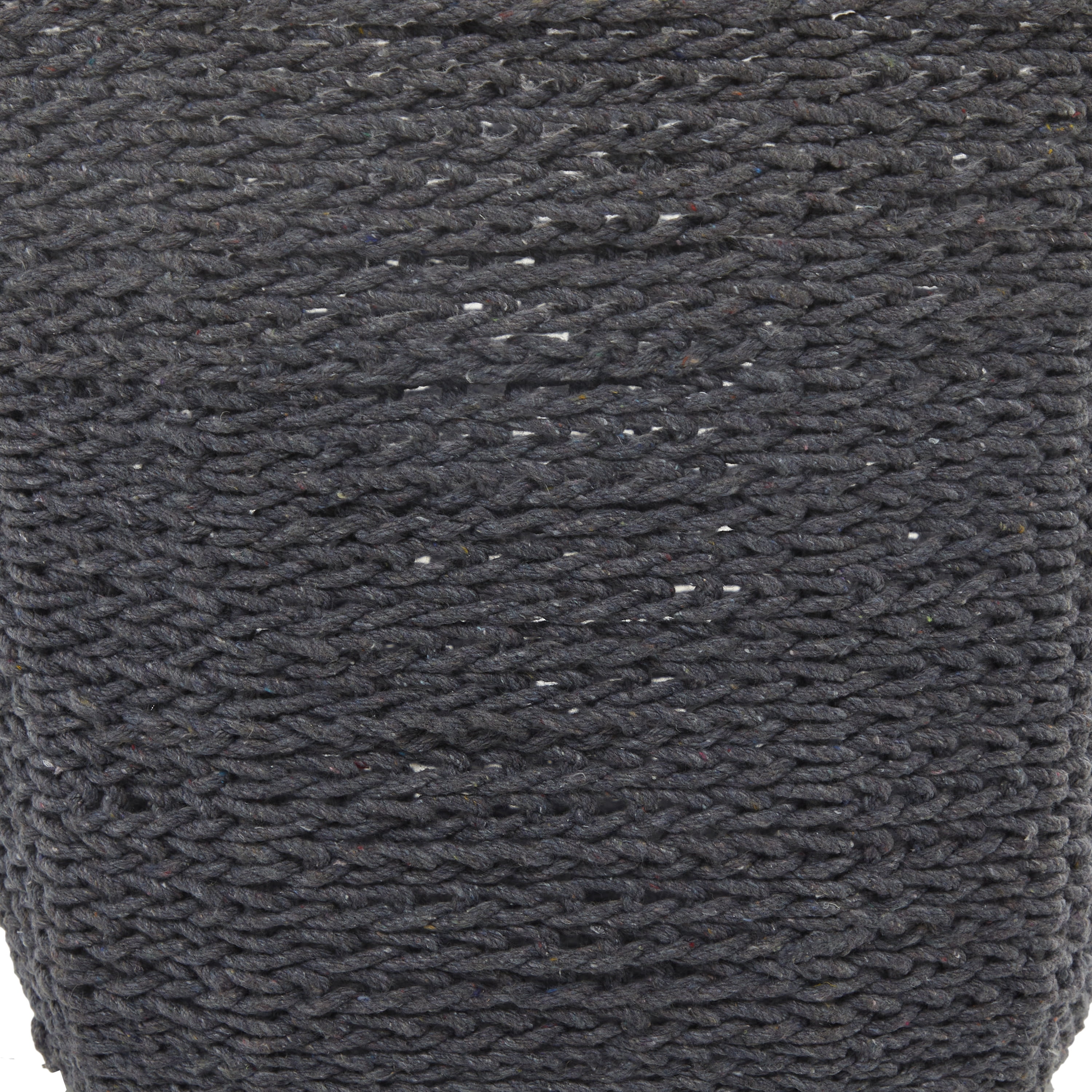 CosmoLiving by Cosmopolitan 20" x 18" Gray Cotton Handmade Storage Basket with Handles, 1-Piece