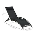 thumbnail image 3 of Outsunny Patio Reclining Lounge Chair with Adjustable Backrest, Black, 3 of 10