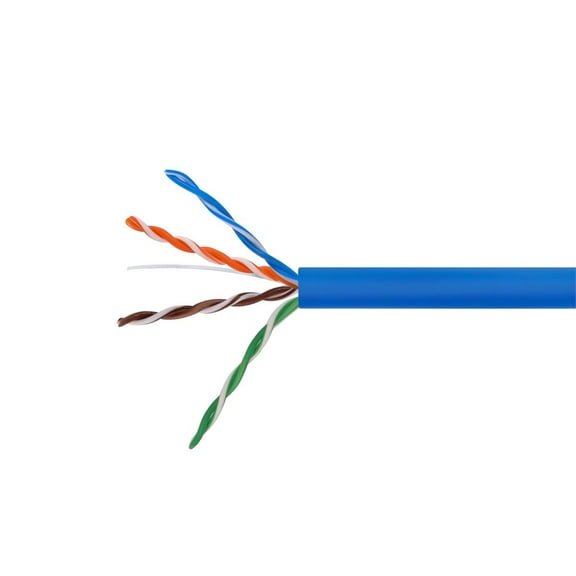 Monoprice Cat5e Ethernet Bulk Cable - 250 Feet - Blue | Network Internet Cord - Solid, 350Mhz, UTP, CMR, Riser Rated, Pure Bare Copper Wire, 24AWG