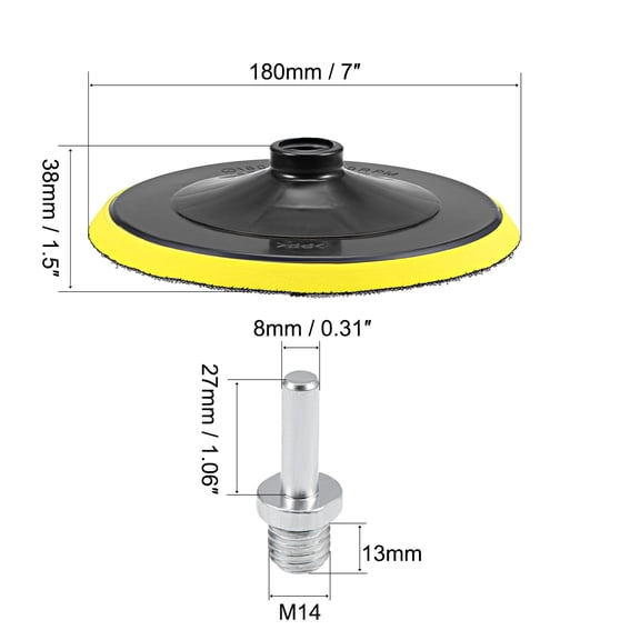 REGALWOVEN 7" Hook and Loop Backing Pad, Orbital Sander Polisher Polishing Sanding Pad M14 Drill Adapter
