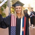 thumbnail image 3 of Serbia & USA United States Flag Shawl Sash Stole Graduation Shawls Wraps Scraf For International Study, 3 of 5