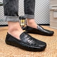 thumbnail image 5 of Men's Casual Loafers Slip On Leather Shoes Lightweight Driving Shoes Moccasins Classic Penny Loafer Flats Boat Shoes Big Size, 5 of 9