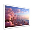 thumbnail image 2 of Designart "Gloomy Lake Sunset I" Coastal Framed Wall Art Decor - Coastal Blue Coastal Pier Bedroom Framed Canvas Wall Art, 2 of 6