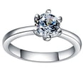 thumbnail image 2 of Anillo De Diamantes Clásico Boda De Corte Redondo Anillo De Circonita Cúbica Regalos De Joyería 11, 2 of 9