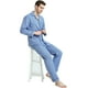 thumbnail image 5 of GLOBAL Conjuntos de Pijamas para Hombre, Ropa de Dormir de Franela 100% Algodón, Ropa de Dormir Superior E Inferior de Manga Larga, Celosía Azul S, 5 of 6