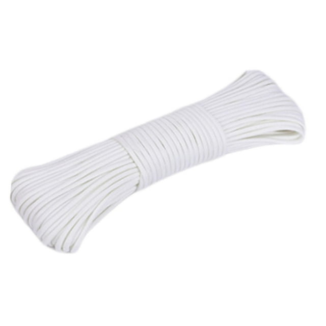 koolsoo Paracord Binding Rope Multifunctional Camping Rope for Outdoor Yard Climbing White