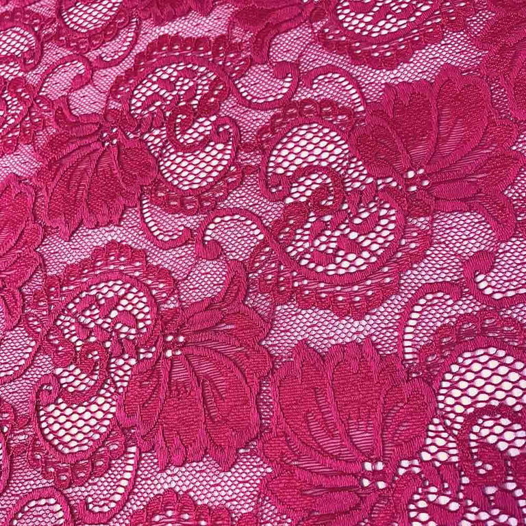 Stretch Lace Fabric Embroidered Poly Spandex French Floral
