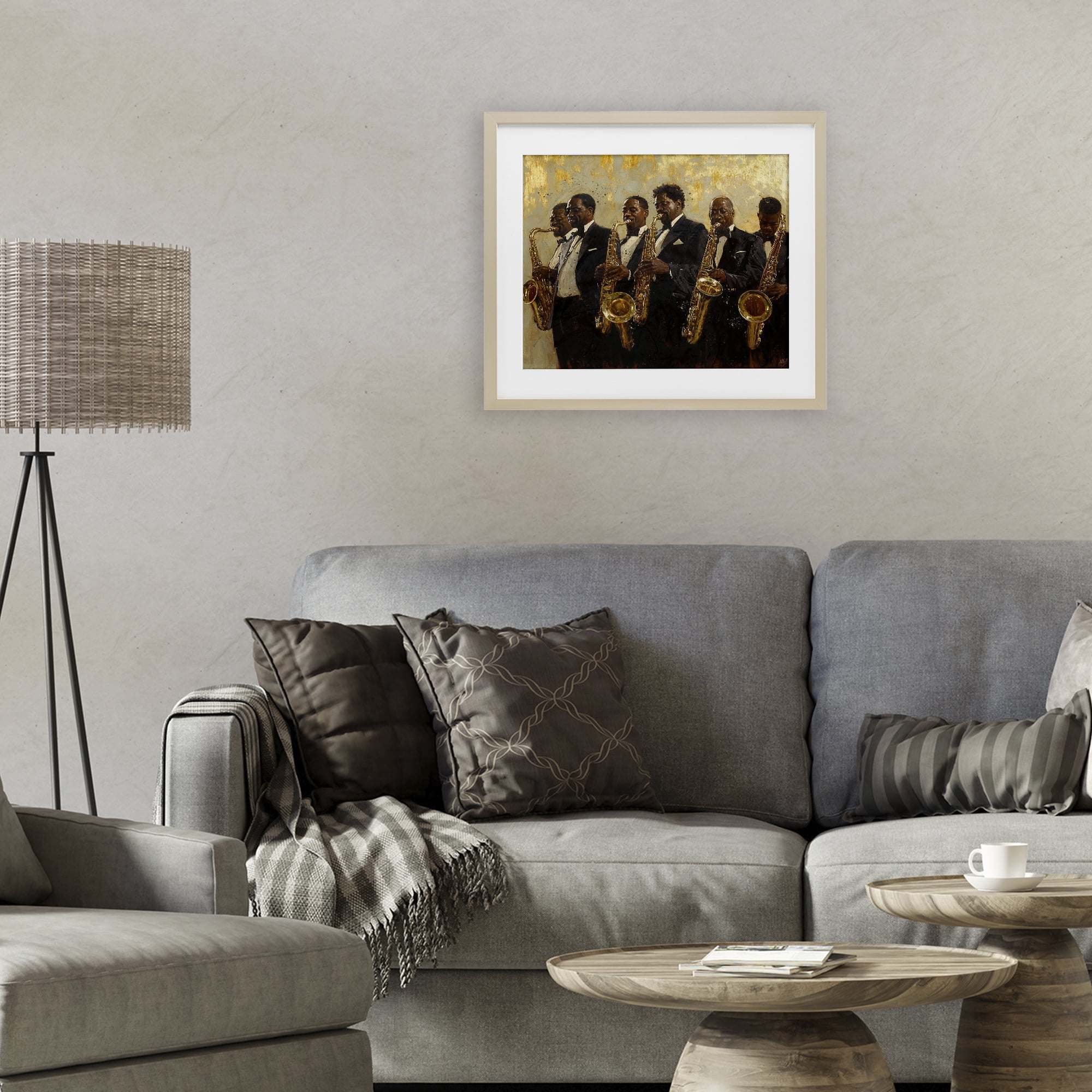 Golden Era Ensemble Birch Framed Print Under Glass, design by Marta Wiley