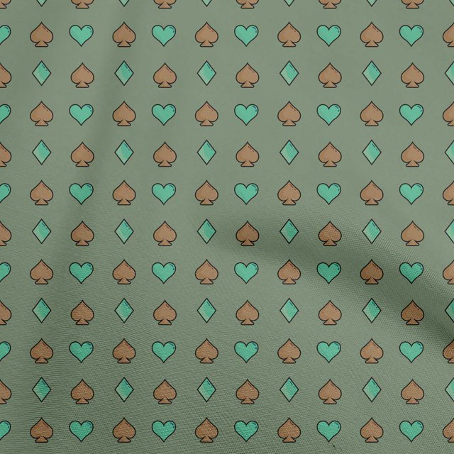 oneOone Velvet Light Green Fabric Poker Card Sewing Craft Projects Fabric Prints By Yard 58 Inch Wide