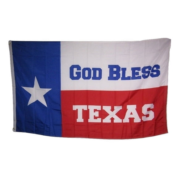 3x5 State of Texas God Bless Religion Christian Rough Tex Knitted flag 3'x5'