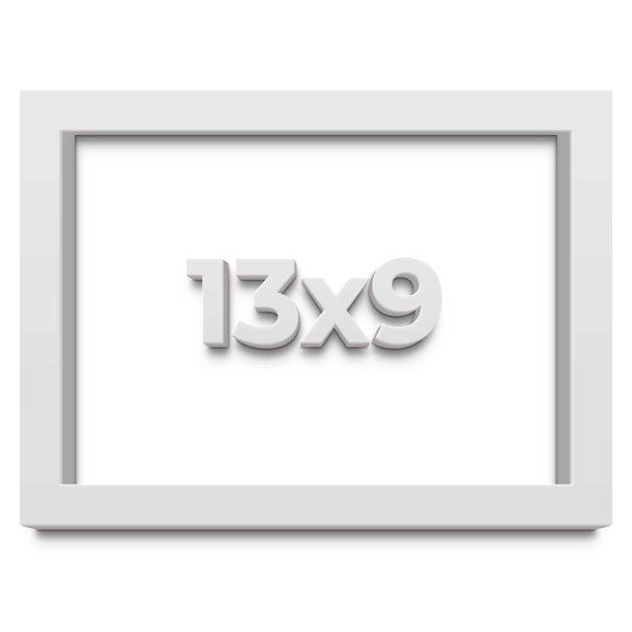 13x9 Shadow Box High Gloss White Display Frame | 1.625 Inches Deep | 1 Inch Moulding Width | Solid