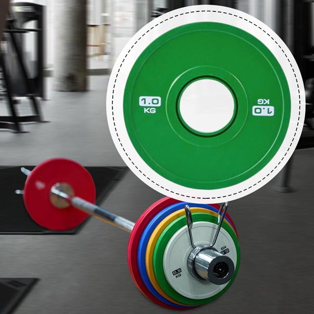 Disco Peso Placa Barra Entrenamiento Fuerza con Material de Acero Y Goma Instalación Universal Diseño Profesional Adecuado para Gimnasio en Casa Estud 1 kg Verde