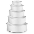 thumbnail image 2 of Anodized Aluminum Round Cake Pan Set of 5 - 2 Inch Deep for Baking Tiered Cakes, 2 of 6