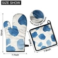 thumbnail image 6 of Blue and Grey Abstract Art Artwork Kitchen Oven Mitt and Pot Holder Sets 2 Pcs for Baking, Cooking and Grilling, Heat Resistant Up To 392 °F, 6 of 7