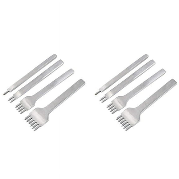 8x Lacing Stitching Chisel Set DIY Leather Craft Tool 4mm Diamond Hole Punches for Leather 1/2/4/6