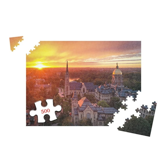Golden Dome Notre Dame Architecture Jigsaw Puzzle for Adults 20.5x15 Inch 500 Pieces Challenging Wooden Puzzle Home Decor and Stress Relief