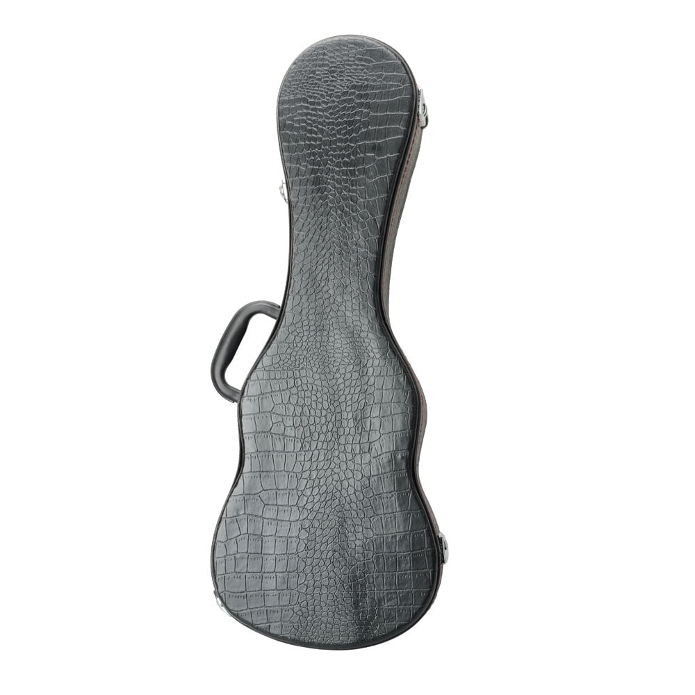 Lomubue Glarry 23" Concert Python Pattern Leather Ukulele Case Black
