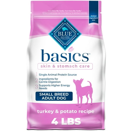 UPC: 0859610005789 | Blue Buffalo Basics Skin & Stomach Care  Natural Adult Small Breed Dry Dog Food  Turkey & Potato 4lb