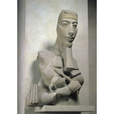 Bust of Akhenaton  Egyptian Art  Musee du Louvre Paris Canvas Art -  (18 x (Best Plaster Of Paris In India)