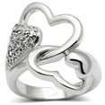 thumbnail image 1 of Alamode 3W213-5 Women Rhodium Brass Ring with AAA Grade CZ in Clear - Size 5, 1 of 1
