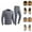 Gray, variant on Mens Pajamas Set USB Charge 28 Zone Intelligent Heated Thermals Top and Bottom Set(Without Power Bank), Black