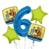 Scooby-Doo Balloon Bouquet 6th Birthday 5 pcs - Party Supplies