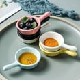 thumbnail image 4 of 8 Pcs Ceramic Sauce Dishes Chip & Dip Sets Colorful Mini Bowl Set Ketchup Side Dish Tableware Condiment Relish Plate Seasoning Soy Sauce Dishes Stackable Ramekins With Grip Handle, 4 of 4