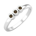 thumbnail image 2 of Tiny Round Shape Smoky Quartz Stackable Women Ring 925 Sterling Silver Delicate Jewelry, 2 of 3