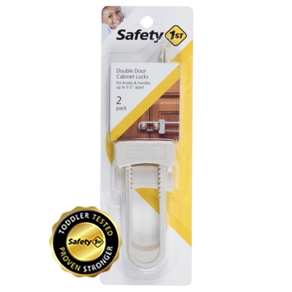 Safety 1ˢᵗ Double Door Baby-Proofing Cabinet Lock (2pk), White