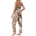 thumbnail image 3 of INSPIRE CHIC Womens Satin Loungewear Set 2 Pcs Leopard Print Cami Spaghetti Sleeveless Silky Pajama Sets with Long Pants S Gold, 3 of 6