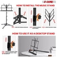 thumbnail image 6 of Music Stand Adjustable Desktop Book Stands Portable Sheet Holder All Metal Foldable Bookstand, 6 of 10