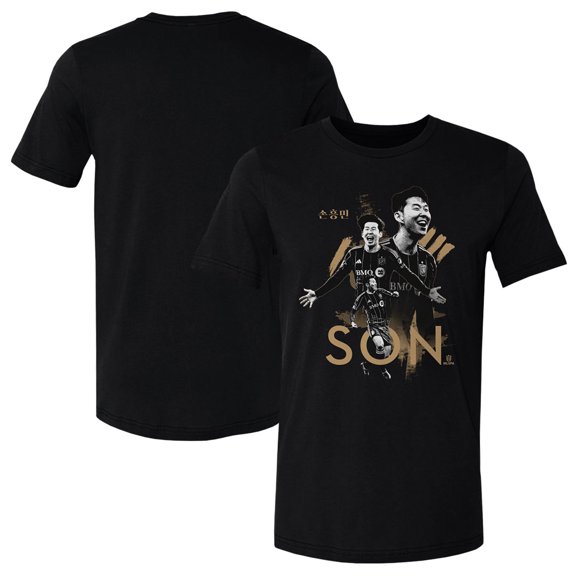 Men's 500 Level Son Heung-Min Black LAFC Player Trio Graphic T-Shirt
