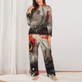 thumbnail image 2 of Fotbe Abstract Red Koi Fish Art Pattern Long Sleeve Pajama Set for Women,Sleepwear Set,2-piece Loungewear Set,Soft PJs Comfy Nightwear with Pockets -Medium, 2 of 7