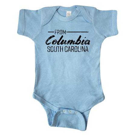

Inktastic From Columbia South Carolina in Black Distressed Text Gift Baby Boy or Baby Girl Bodysuit