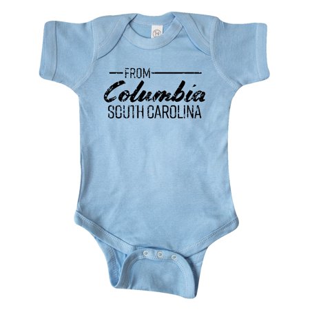 

Inktastic From Columbia South Carolina in Black Distressed Text Gift Baby Boy or Baby Girl Bodysuit