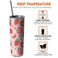thumbnail image 6 of 20 OZ Tumbler Strawberry Coffee Tumblers with Lid and Straw,Stainless Steel Vacuum Insulated Travel Coffee Mug Cup Gifts for Women Mothers, 6 of 7