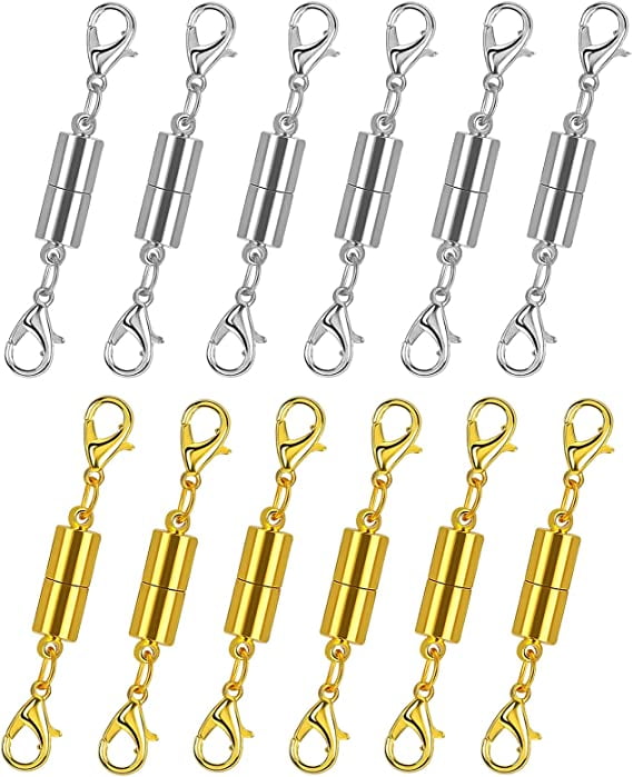 Pack of 12 Gold and Silver Color Lobster Clasps for Jewelry