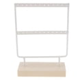 thumbnail image 2 of Daily Qaailabf Wood Base Metal Jewelry Display Stand Dangle Earrings Hanging 24 Holes, 2 of 2