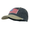 thumbnail image 2 of American Flag Embroidered Washed Two Tone Cap - Navy Khaki OSFM, 2 of 5