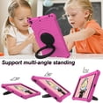 thumbnail image 4 of Case for Kids iPad 10.2" 2021/2020/2019 with Pencil Holder/Multi-Function Kickstand-Handle/Shoulder Strap, Protection Duty Shockproof Silicone Cover for iPad 9th/8th/7th Gen,Rose, 4 of 7