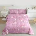thumbnail image 2 of Feelyou Kawaii Ballet Girl Full Size Comforter Sets, Pink Princess Bowknot Bedding Comforter Set, Pink Romantic Rose Reversible Bedding Sets, Super Cozy Room Decor, 3-Piece, 2 of 8