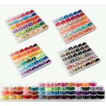 LRDCREEE Assorted Colors Polyester Prewound Bobbin Thread, 42 Yards Each, (144 Count)