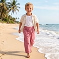 thumbnail image 5 of hotojiny Toddler Girls Wide Leg Pants Summer Boho Casual Elastic Waist Travel Pant Kids Baby Beach Vaction Trousers with Pockets 1-10 T, 5 of 6
