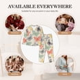 thumbnail image 6 of KLL Butterfly Print Women's Long Sleeve Pajamas with Pants Sleepwear Loungewear 2 Set-Small, 6 of 7