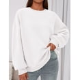 thumbnail image 2 of Sudadera Oversize de Cuello Redondo para Mujer PRETTYGARDEN Blanca 2XL, 2 of 6