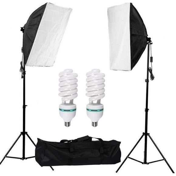 Vivider (TM) 2PCS Softbox Photography Kit d'Éclairage Continu 150W 5500K Ampoules 20 "X28" Équipement de Studio Photo Professionnel avec 2M Réglable Stand Ampoule CFL