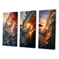 thumbnail image 3 of Designart "Sunlit Waves Beach Photo VIII" Nautical & Beach Wall Art Set Of 3 - Teal Beach Gallery Wall Set For Home Decor, 3 of 7