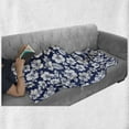 thumbnail image 6 of Hawaii Soft Flannel Fleece Blanket, Hibiscus Silhouettes Flowering Mallow Family Plant Exotic Summer Season Foliage, Cozy Plush for Indoor and Outdoor Use, 50" x 60", Navy Blue White, by Ambesonne, 6 of 6