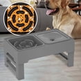 thumbnail image 3 of Tazón de Comida para Gatitos y Perros Grandes Medianos y Pequeños Sunnimix Gris Cuencos dobles para perros, 3 of 7